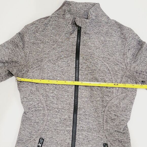 Lululemon Define Jacket Womens Size 4 Luon Heathered Black Gray Full Zip Workout - Picture 13 of 14